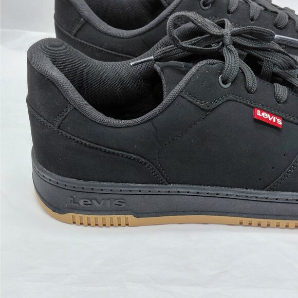 Levi's Drive Lo Mens Sneakers Size 11.5 Black Gum Sole Low Top Lace Up Casual - Picture 4 of 10